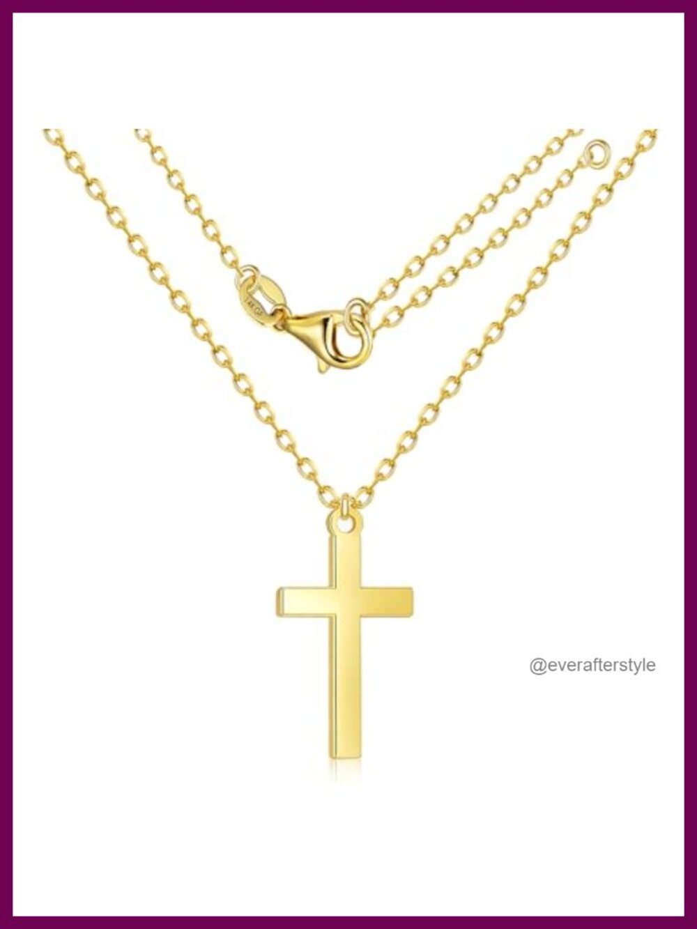 14K Gold Filled Cross Necklace for Women Men Cubic Zirconia Pendant